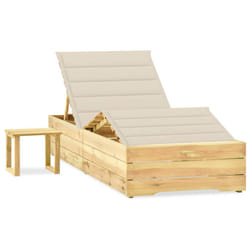 VidaXL 3065956 sedia da esterno Salone Seduta imbottita Legno di pino Crema