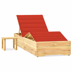 VidaXL 3065960, Salone, Seduta imbottita, Legno di pino, Rosso, Poliestere, 900 mm