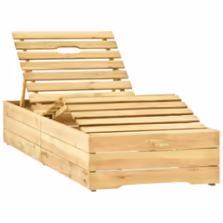 Lettino da Giardino con Tavolino Cuscino Legno Pino Impregnatocod mxl 117654 - Vista aggiuntiva 3