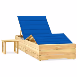 VidaXL 3065964, Salone, Seduta imbottita, Legno di pino, Blu, Poliestere, 900 mm