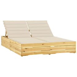 VidaXL 3065971 sedia da esterno Salone Seduta imbottita Legno di pino Crema