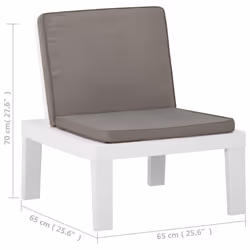 VidaXL 315846 sedia da esterno Terrazzo Seduta imbottita Plastica Bianco - Vista aggiuntiva 6