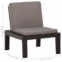 VidaXL 315847 sedia da esterno Terrazzo Seduta imbottita Plastica Grigio - Vista aggiuntiva 6
