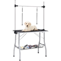 Tavolo Toelettatura per Cani Regolabile con 2 Anelli e Cestino varie dimensioni dimensioni: 90 x 60 x 76 cm