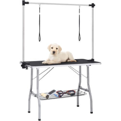 Tavolo Toelettatura per Cani Regolabile con 2 Anelli e Cestino varie dimensioni dimensioni: 110 x 60 x 76 cm