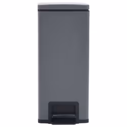 vidaXL Pattumiera a Pedale Anti-Impronte 30 L Grigia in Acciaio Inox - Vista aggiuntiva 3