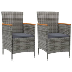 VidaXL 316149 sedia da esterno Terrazzo Seduta imbottita Legno di acacia, Poliestere, Rattan sintetico, Acciaio Grigio