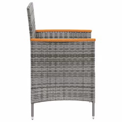 VidaXL 316149 sedia da esterno Terrazzo Seduta imbottita Legno di acacia, Poliestere, Rattan sintetico, Acciaio Grigio - Vista aggiuntiva 4