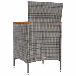 VidaXL 316149 sedia da esterno Terrazzo Seduta imbottita Legno di acacia, Poliestere, Rattan sintetico, Acciaio Grigio - Vista aggiuntiva 5