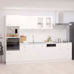 Questo set di 7 mobili da cucina, con il suo design elegante, ottimizza lo spazio della vostra cucina, fornendo ampio spazio ...