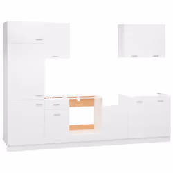 vidaXL Set Armadi da Cucina 7 pz Lyon Bianco in Truciolato - Vista aggiuntiva 3