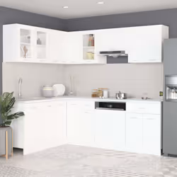 Questo set di 11 mobili da cucina, con il suo design elegante, ottimizza lo spazio della vostra cucina, fornendo ampio spazio ...