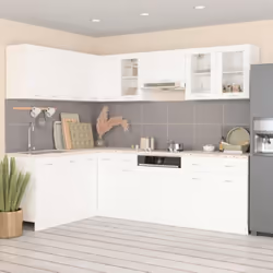 Questo set di 11 mobili da cucina, con il suo design elegante, ottimizza lo spazio della vostra cucina, fornendo ampio spazio ...