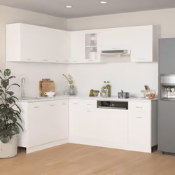 Questo set di 11 mobili da cucina, con il suo design elegante, ottimizza lo spazio della vostra cucina, fornendo ampio spazio ...