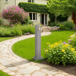 vidaXL Cisterna da Giardino e Rubinetto Grigio Chiaro Effetto Pietra
