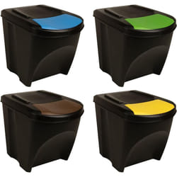 Cestini per Rifiuti Impilabili 4 pz Antracite 100 L vidaXL82149