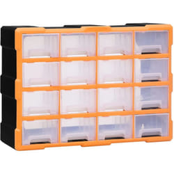 vidaXL Mobile Contenitore con 16 Cassetti Medi 52x16x37 cm