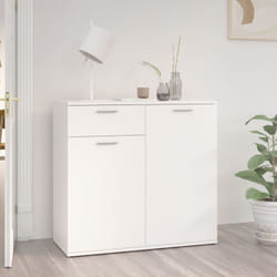 Credenza, Madia per salotto Moderna Bianca 80x36x75 cm in Legno Multistrato vidaXL