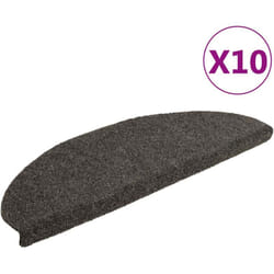 Vidaxl - 10 pz Tappetini per Scale, Tappeti Antiscivolo per Scale Interne per Bambini Marrone Chiaro 65x21x4 cm Agugliati