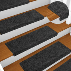 Vidaxl - 10 pz Tappetini per Scale, Tappeti Antiscivolo per Scale Interne per Bambini Tessuto Agugliato 65x21x4 cm Grigi