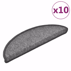 vidaXL Tappetini per scale 10 pz 56x17x3 cm Grigio scuro Semicircolari - Vista aggiuntiva 2