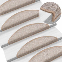 Vidaxl - Tappetini per Scale 10 pz 56x17x3 cm Marrone Chiaro