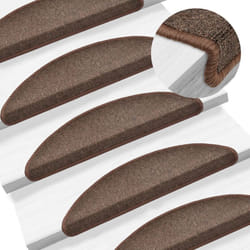 Vidaxl - 10 pz Tappetini per Scale, Tappeti Antiscivolo per Scale Interne per Bambini 56x17x3 cm Marrone Caffè