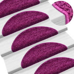 10 pz Tappetini per Scale, Tappeti Antiscivolo per Scale Interne per Bambini 56x17x3 cm Viola vidaXL