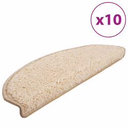 vidaXL Tappetini per scale 10 pz 65x21x4 cm Crema Semicircolari Grandi - Vista aggiuntiva 2