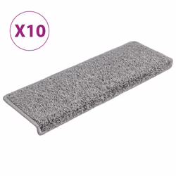 vidaXL Tappetini per scale 10 pz 65x21x4 cm Grigio Bordo rettangolare - Vista aggiuntiva 2