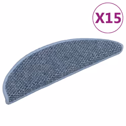 vidaXL Tappeti Autoadesivi per Scale Aspetto Sisal 15pz 56x17x3 cm Blu - Vista aggiuntiva 2