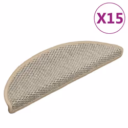 Tappeti Autoadesivi Scale Aspetto Sisal 15 pz 56x17x3cm Grigicod mxl 79462 - Vista aggiuntiva 2