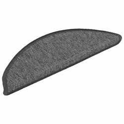 vidaXL Tappetini per scale 15 pz 56x17x3 cm Beige e Grigio Semicircolari - Vista aggiuntiva 3