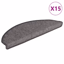 vidaXL Tappetini per scale 15 pz 65x21x4 cm Beige e Grigio Semicircolari Grandi - Vista aggiuntiva 2