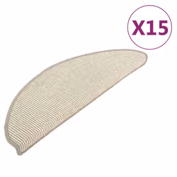 vidaXL Tappetini per scale 15 pz 65x21x4 cm Argento Semicircolari Grandi - Vista aggiuntiva 2