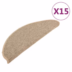 vidaXL Tappetini per scale 15 pz 65x21x4 cm Beige scuro Semicircolari Grandi - Vista aggiuntiva 2