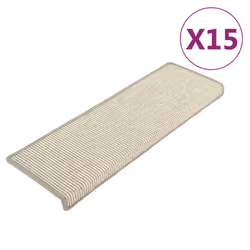 vidaXL Tappetini per scale 15 pz 65x21x4 cm argento bordo rettangolare - Vista aggiuntiva 2