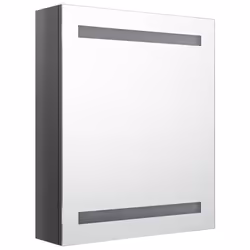 vidaXL Armadietto Bagno con Specchio e LED Grigio Lucido 50x14x60 cm - Vista aggiuntiva 3