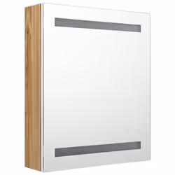 vidaXL Armadietto Bagno con Specchio e LED Bianco e Rovere 50x14x60 cm - Vista aggiuntiva 3