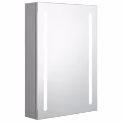 vidaXL Armadietto Bagno con Specchio e LED Grigio Cemento 50x13x70 cm - Vista aggiuntiva 2