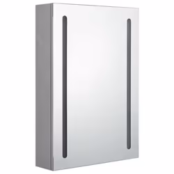 vidaXL Armadietto Bagno con Specchio e LED Grigio Cemento 50x13x70 cm - Vista aggiuntiva 3