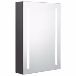 Armadietto Bagno con Specchio e LED Grigio 50x13x70 cmcod mxl 106123 - Vista aggiuntiva 2