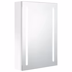 vidaXL Armadietto Bagno con Specchio e LED Bianco Lucido 50x13x70 cm - Vista aggiuntiva 2