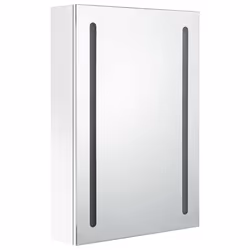 vidaXL Armadietto Bagno con Specchio e LED Bianco Lucido 50x13x70 cm - Vista aggiuntiva 3