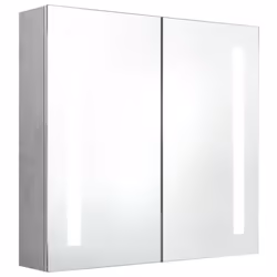 Armadietto Bagno con Specchio e LED Grigio Cemento 62x14x60 cmcod mxl 82227 - Vista aggiuntiva 2