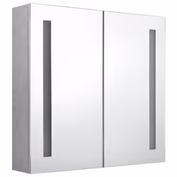 Armadietto Bagno con Specchio e LED Grigio Cemento 62x14x60 cmcod mxl 82227 - Vista aggiuntiva 3