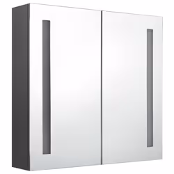 vidaXL Armadietto Bagno con Specchio e LED Grigio 62x14x60 cm - Vista aggiuntiva 3