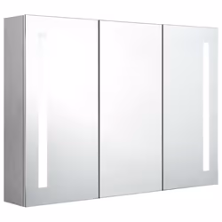vidaXL Armadietto Bagno con Specchio e LED Grigio Cemento 89x14x62 cm - Vista aggiuntiva 3