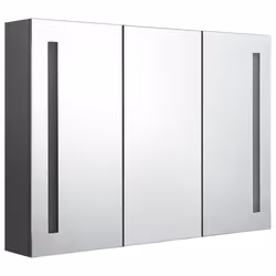 Armadietto Bagno con Specchio e LED 89x14x62 cm Grigiocod mxl 103342 - Vista aggiuntiva 2