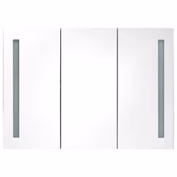 Armadietto Bagno con Specchio e LED Bianco Lucido 89x14x62 cmcod mxl 97027 - Vista aggiuntiva 3